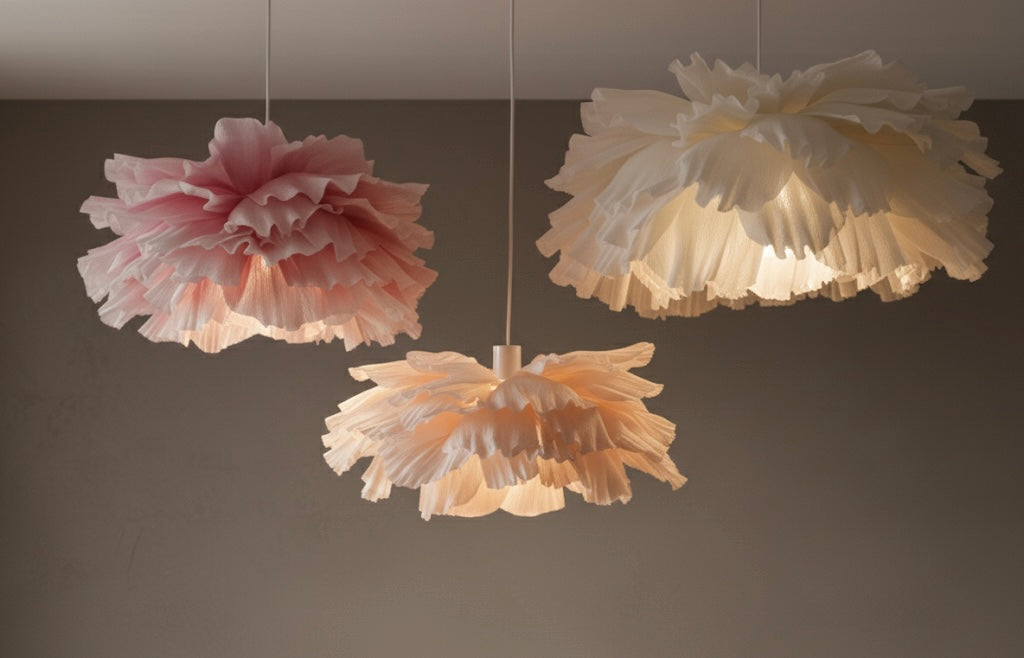Luna – Håndlaget Papirlampe i Hvit | Japandi Design