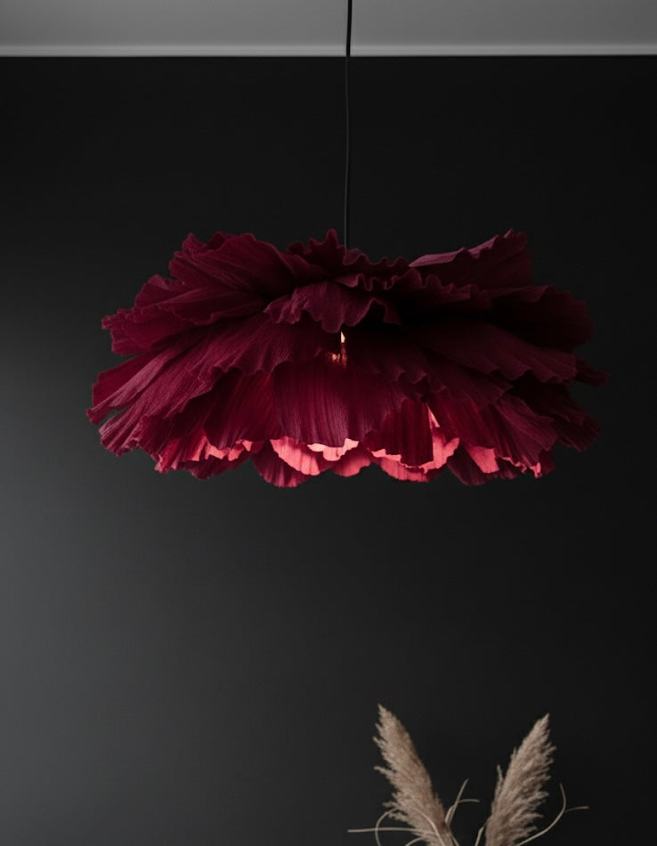 Ember – Håndlaget Papirlampe i Burgundy