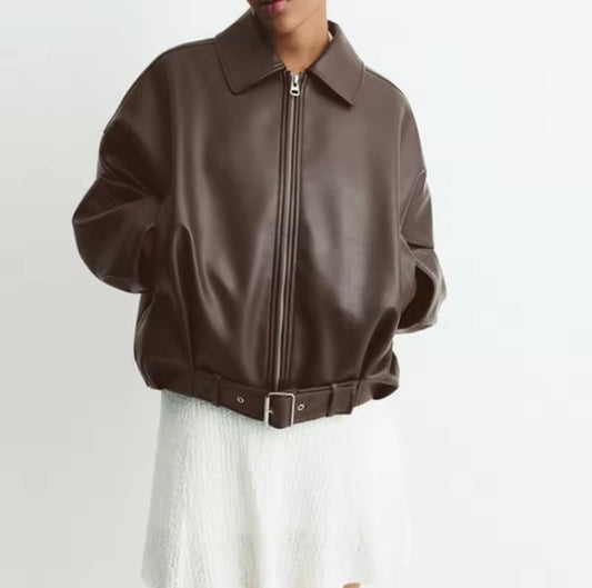 Luxe Oversized Faux Leather Jacket