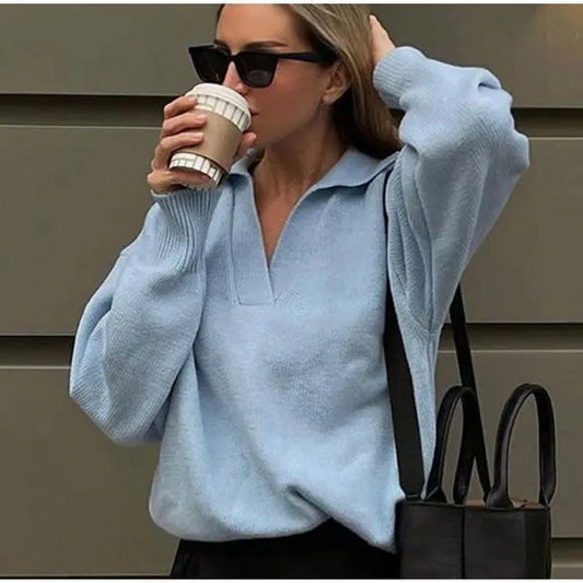 The Essential Luxe Knit Polo Sweater