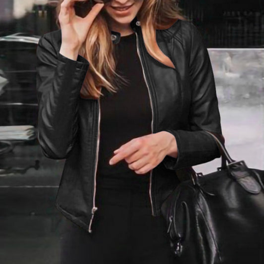 Classic Faux Leather Moto Jacket
