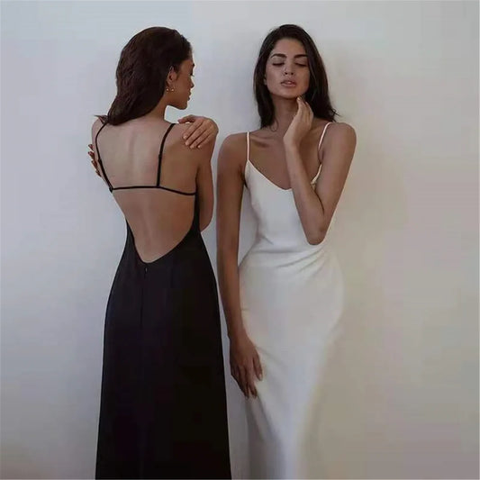 Amara Satin Backless Dress