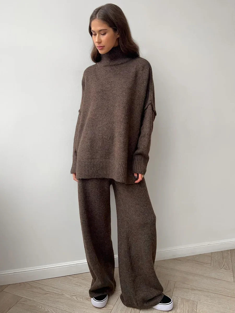 Cozy Knit Turtleneck Sweater Set